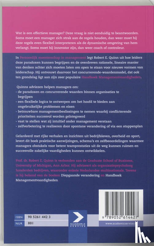 Quinn, R.E. - Persoonlijk meesterschap in management