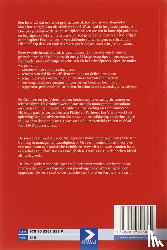 Grubben, E., Vriens, Jacques - Professioneel schrijven