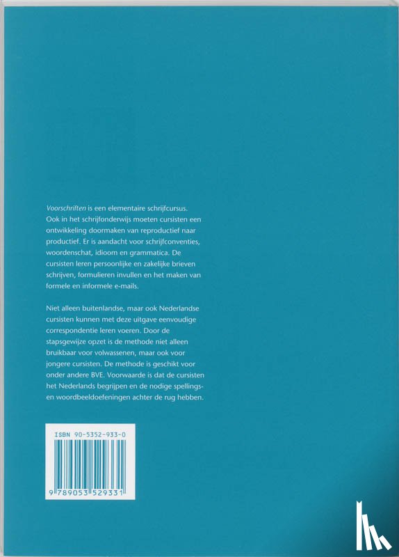  - Voor-schriften