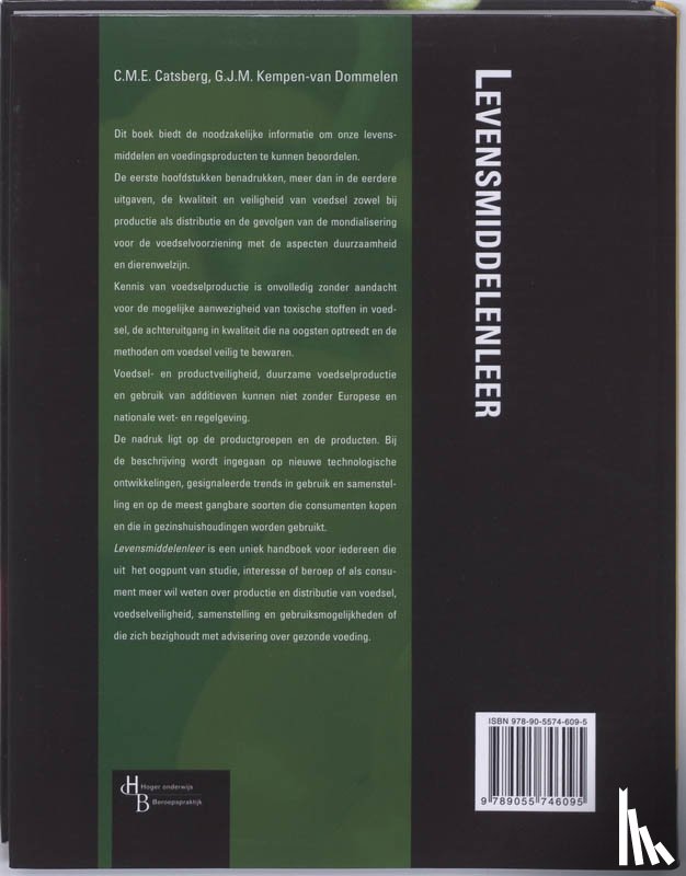 Catsberg, C.M.E., Kempen-van Dommelen, G.J.M. - Levensmiddelenleer