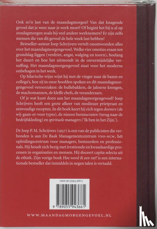 Schrijvers, J.P.M. - Het maandagmorgengevoel