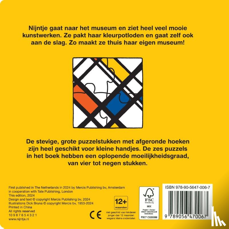 Bruna, Dick - puzzelboek nijntje de kunstenaar