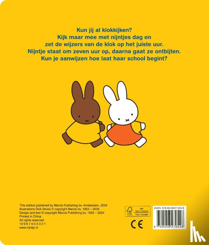 Bruna, Dick - klokkijken met nijntje