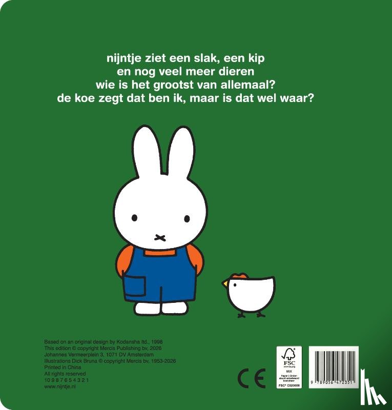 Bruna, Dick - nijntje doorkijkboek, dieren klein en groot