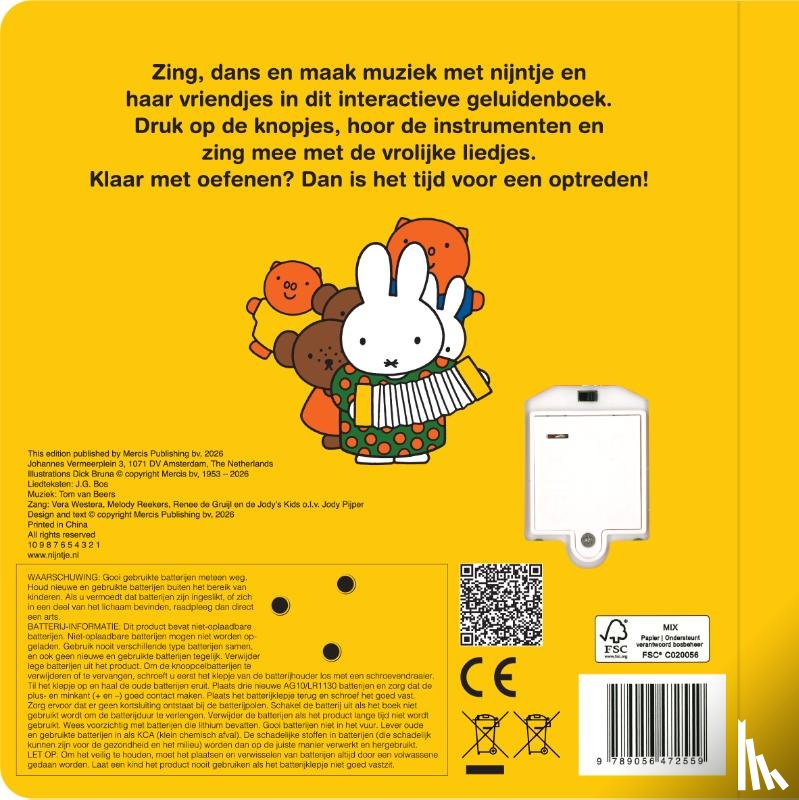 Bruna, Dick - geluidenboek, dansen en zingen met nijntje