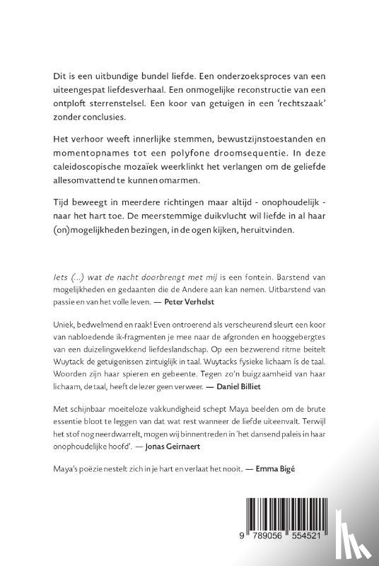 Wuytack, Maya - Iets wat raaskalt iets wat stil is iets wat breekt iets wat overblijft iets wat de nacht doorbrengt met mij