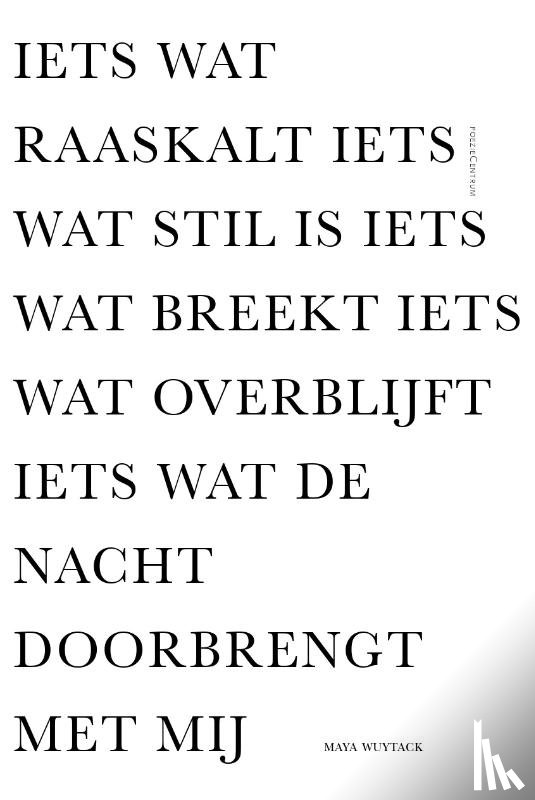 Wuytack, Maya - Iets wat raaskalt iets wat stil is iets wat breekt iets wat overblijft iets wat de nacht doorbrengt met mij