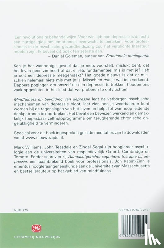 Williams, Mark - Mindfulness en bevrijding van depressie