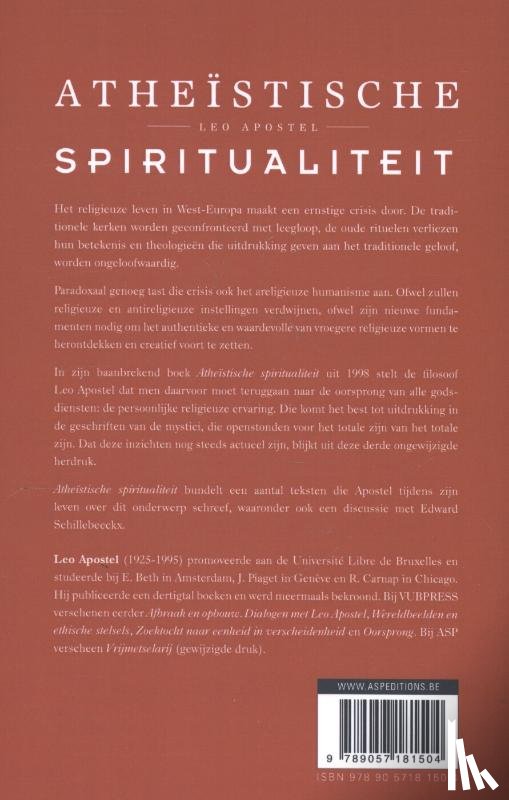 Apostel, Leo - Atheistische spiritualiteit