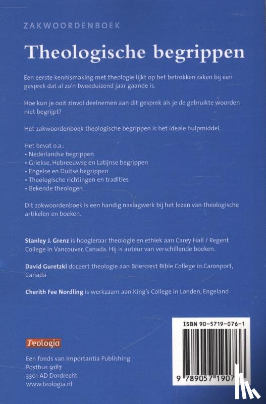 Grenz, Stanley J., Guretzki, David, Nordling, Cherith F. - Zakwoordenboek theologische begrippen