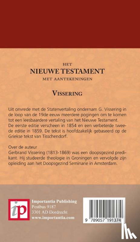  - Het Nieuwe Testament met aantekeningen Vissering