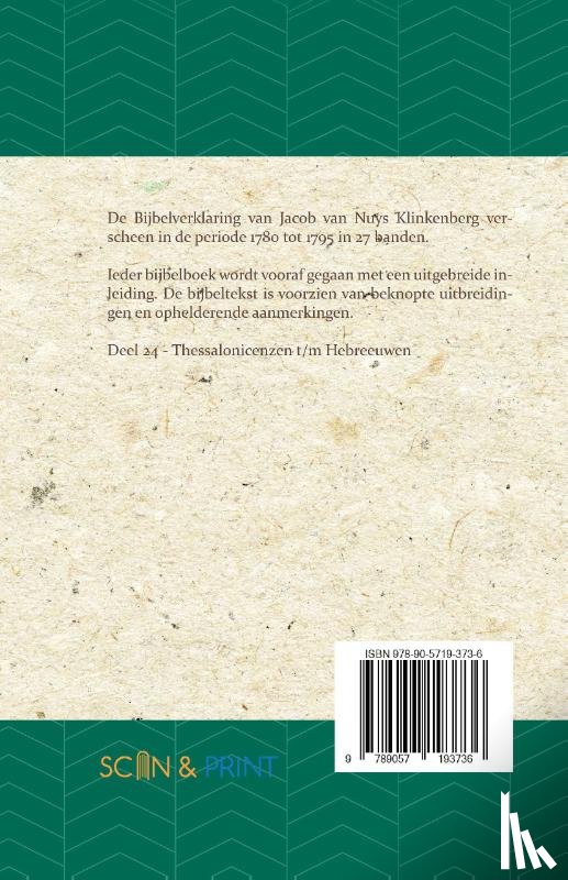 Nuys Klinkenberg, J. van - Thessalonicenzen t/m Hebreeuwen