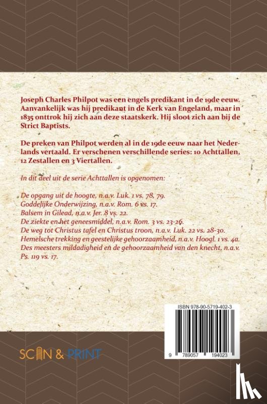 Philpot, J.C. - Eerste Achttal Leerredenen