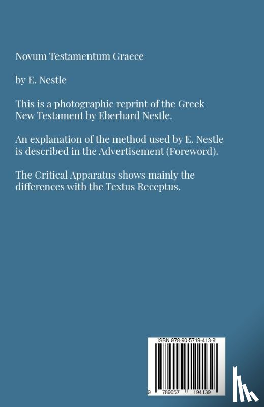 Nestle, Eberhard - Novum Testamentum Graece