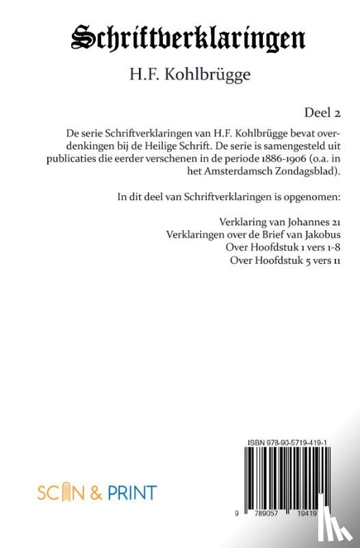 Kohlbrügge, H.F. - Schriftverklaringen 2