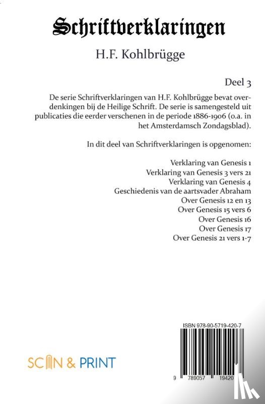 Kohlbrügge, H.F. - Schriftverklaringen 3