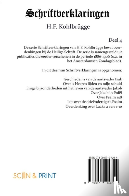 Kohlbrügge, H.F. - Schriftverklaringen 4