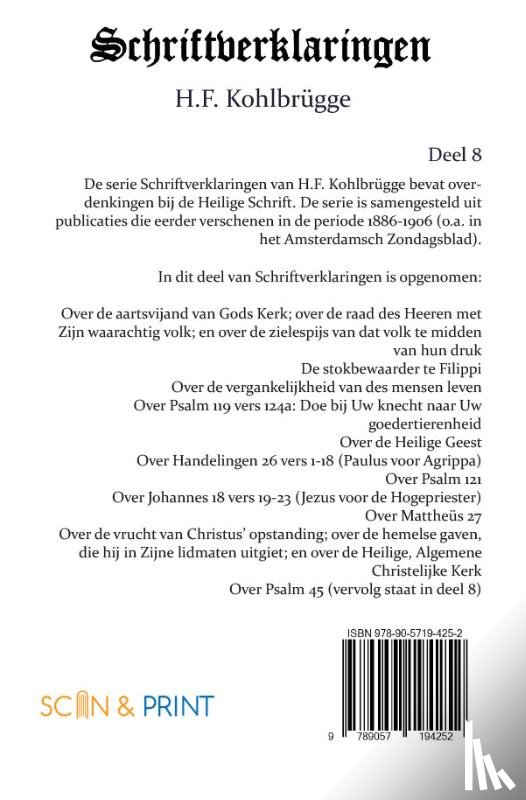 Kohlbrügge, H.F. - Schriftverklaringen 8