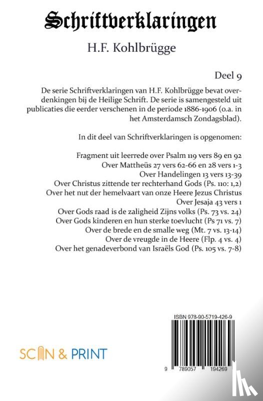 Kohlbrügge, H.F. - Schriftverklaringen 9