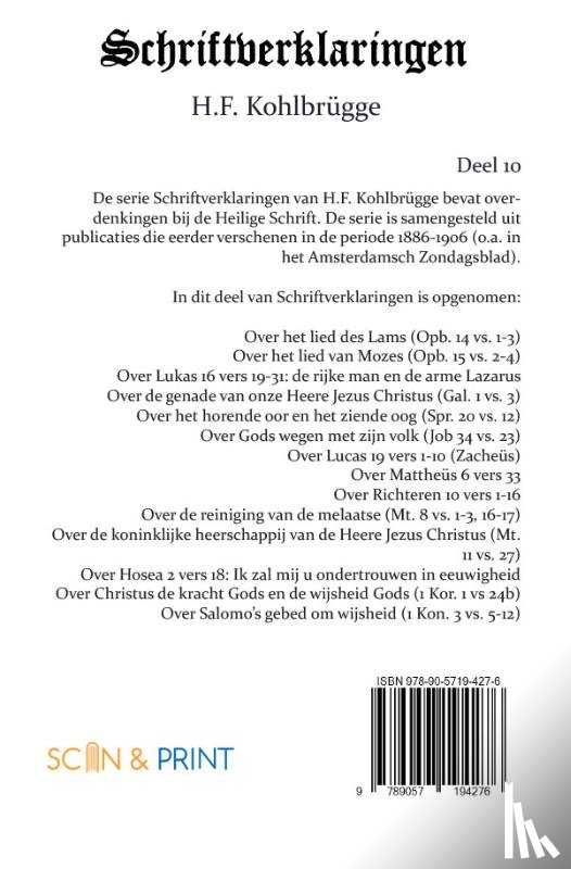 Kohlbrügge, H.F. - Schriftverklaringen 10