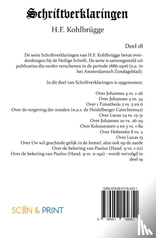 Kohlbrügge, H.F. - Schriftverklaringen 18
