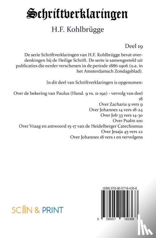 Kohlbrügge, H.F. - Schriftverklaringen 19