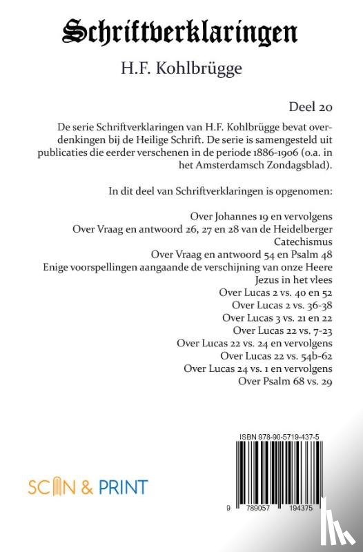 Kohlbrügge, H.F. - Schriftverklaringen 20