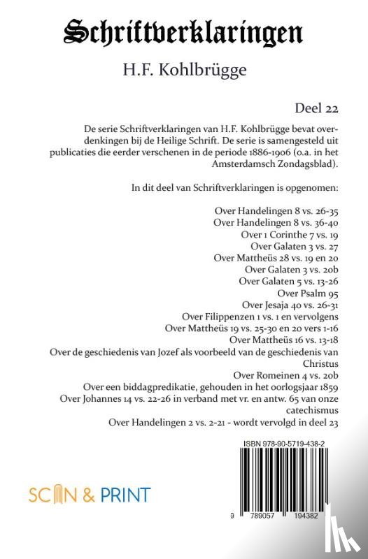 Kohlbrügge, H.F. - Schriftverklaringen 22