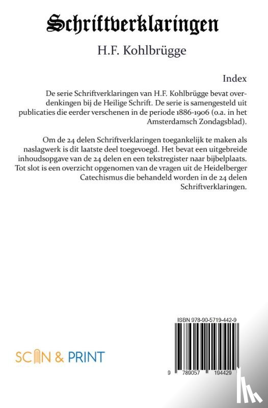 Kohlbrügge, H.F. - Schriftverklaringen 25
