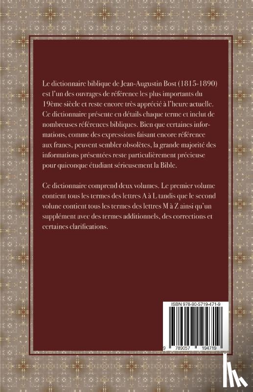 Bost, Louis August - Dictionnaire de la Bible