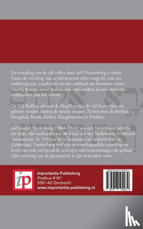 Vredenburg, Joël - De Vijf Rollen