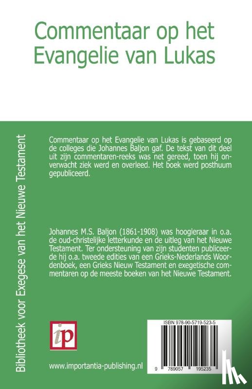 Baljon, J.M.S. - Commentaar op het Evangelie van Lukas