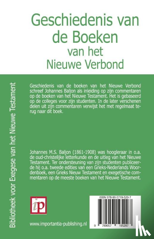 Baljon, J.M.S. - Geschiedenis van de Boeken van het Nieuwe Verbond