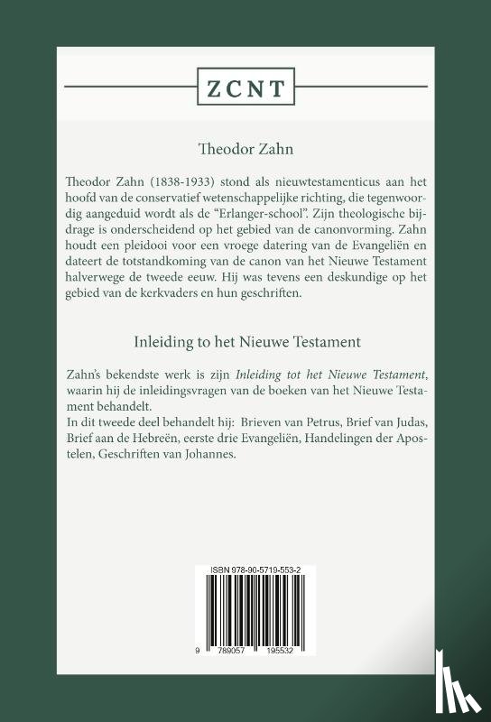 Zahn, Theodor - Inleiding tot het nieuwe testament