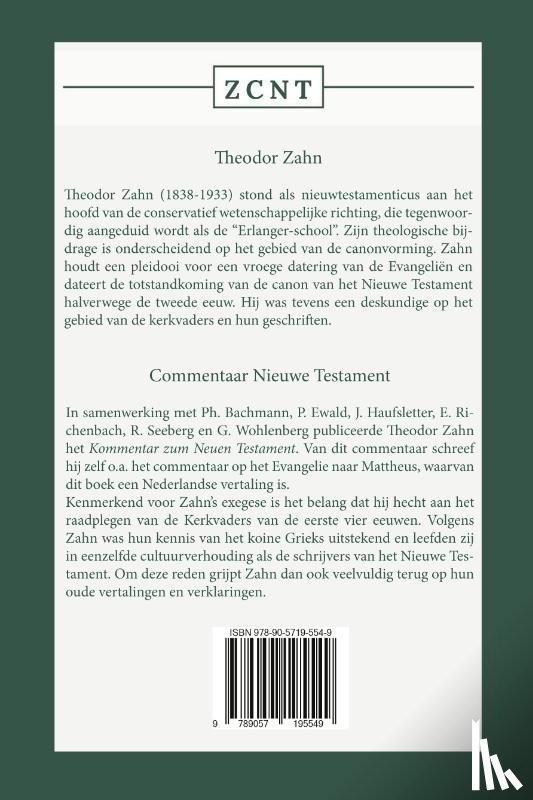 Zahn, Theodor - Kommentaar op het Evangelie van Mattheus