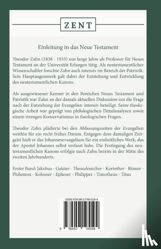 Zahn, Theodor - Einleitung in das Neue Testament