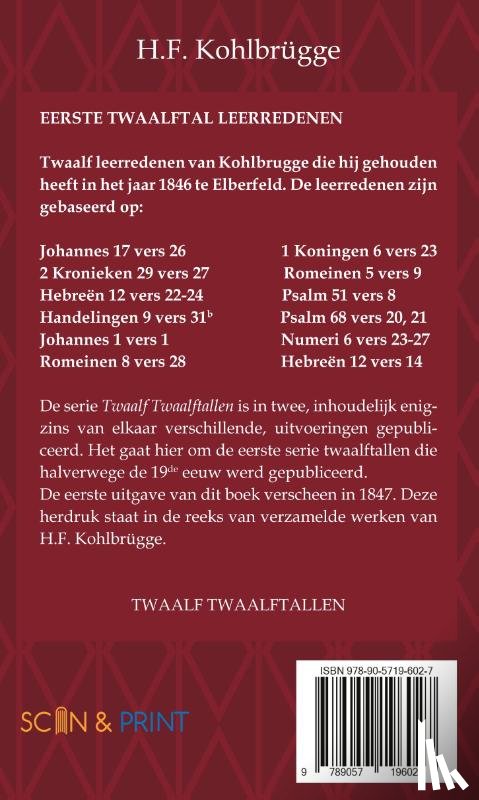 Kohlbrügge, H.F. - Twaalftal Leerredenen I - 1