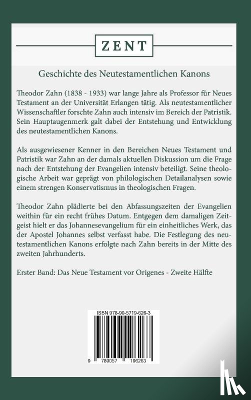 Zahn, Theodor - Geschichte des Neutestamentlichen Kanons 2