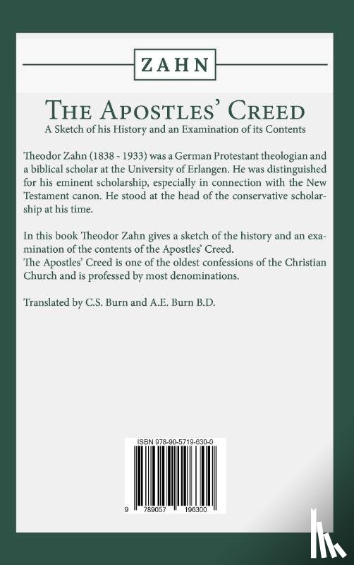 Zahn, Theodor - The Apostles' Creed