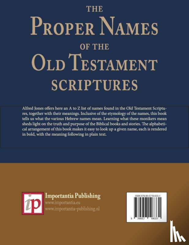 Jones, Alfred - The Proper Names of the Old Testament Scriptures