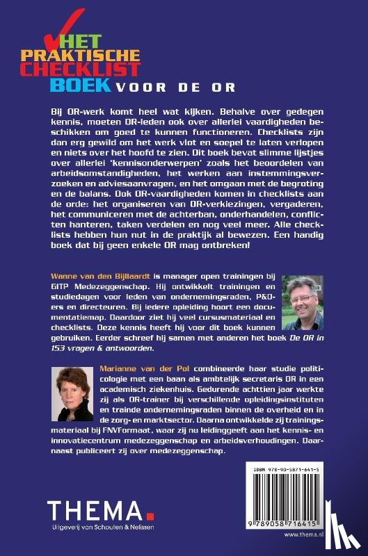 Bijllaardt, Wanne van den, Pol, Marianne van der - Het praktische checklistboek voor de OR