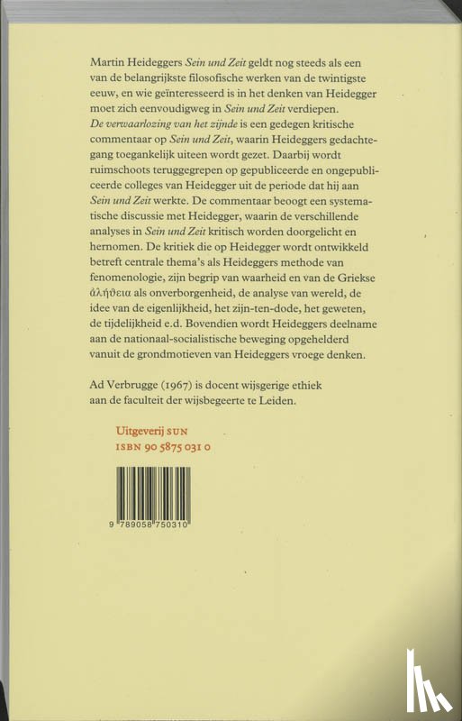 Verbrugge, A. - De verwaarlozing van het zijnde