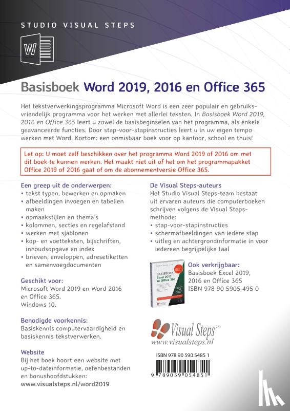 Studio Visual Steps - Basisboek Word 2019, 2016 en Office 365