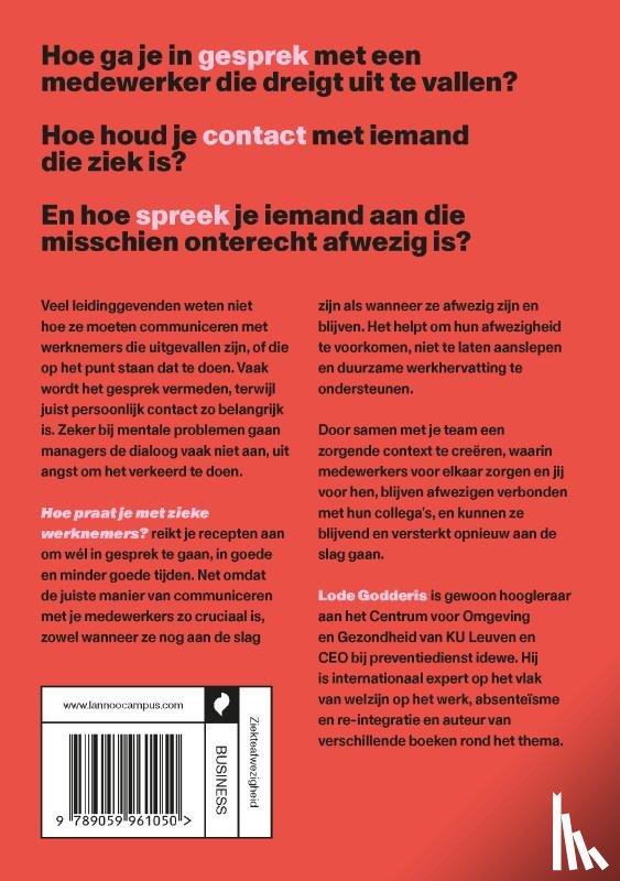 Godderis, Lode - Hoe praat je met zieke werknemers?