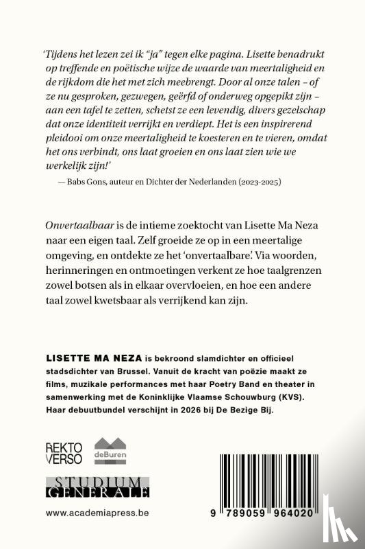 Neza, Lisette Ma - Onvertaalbaar