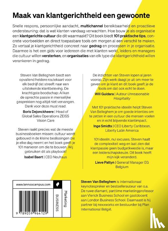 Belleghem, Steven Van - 101 tips voor het bouwen aan een klantgerichte cultuur