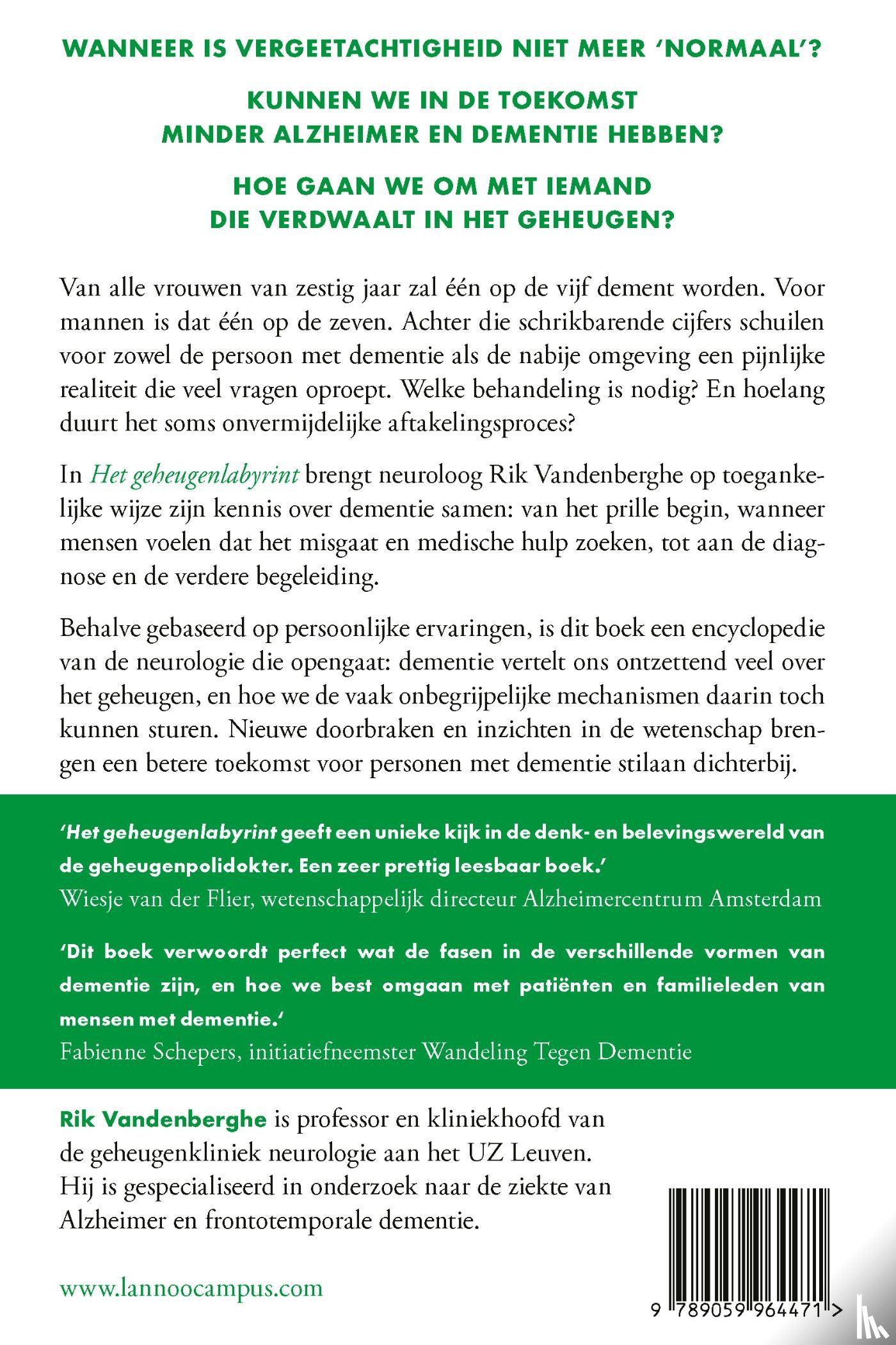 Vandenberghe, Rik - Het geheugenlabyrint