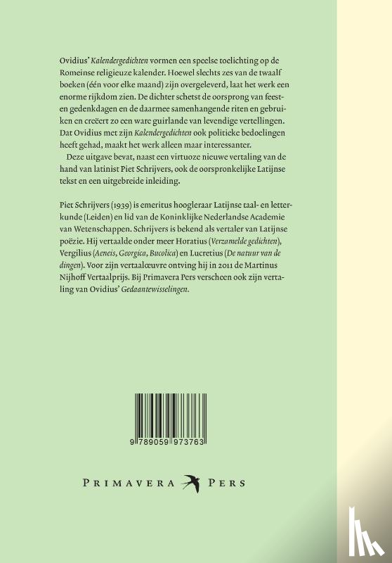 Ovidius, Schrijvers, Piet - Kalendergedichten