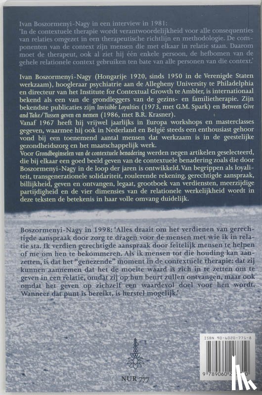 Boszormenyi-Nagy, I. - Grondbeginselen van de contextuele benadering