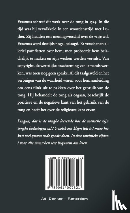 Erasmus, Desiderius - Lingua - dat is De tong